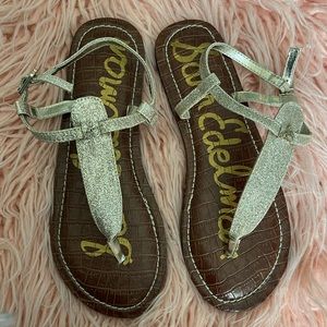 Sam Edelman gold Gigi Sandals- sparkly, worn once.